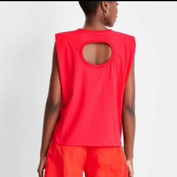 Future Collective Kahlana Barfield Brown Sleeveless Cut Out Back Knit Tank XS - Picture 2 of 7